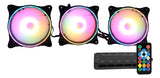 Kit De 3 Cooler Ventiladores Rgb 12cm Con Control Para Pc