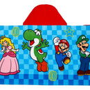 Toalla Con Capucha Super Mario Niños Baño Playa Piscina Azul