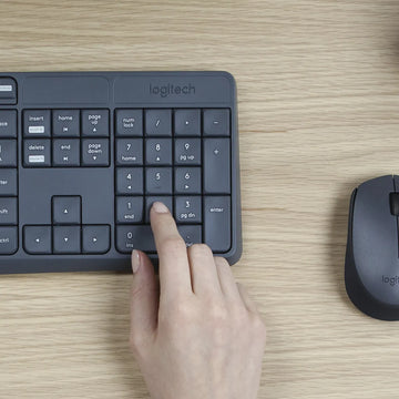 Combo Teclado Y Mouse Logitech Mk235 Inalámbrico Negro Negro Pizarra