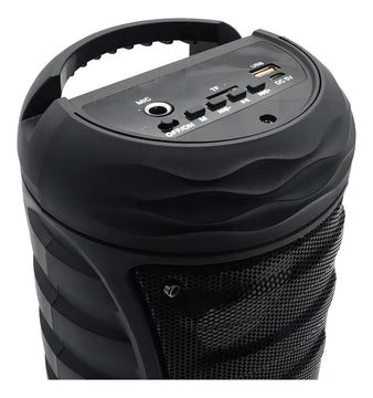 Parlante Recargable 15w Rms Con Micrófono Alámbrico Color Negro