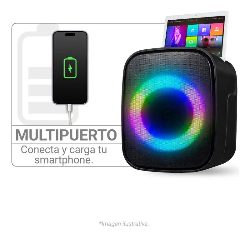 Parlante Hyundai Recargable Bluetooth /usb/aux Au120 Watts Negro