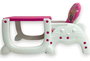 Silla De Comer De Bebe Bebesunita 3 En 1 Comedor Escritorio Mecedor Color Rosa Chicle Conejo