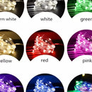 Alambre Micro 40 Led 2m Pilas Hilo Luz Hada Colores Supli Blanco, Rojo, Azul, Fucsia, Verde, Calido, Rosado, Multicolor, Verde/rojo