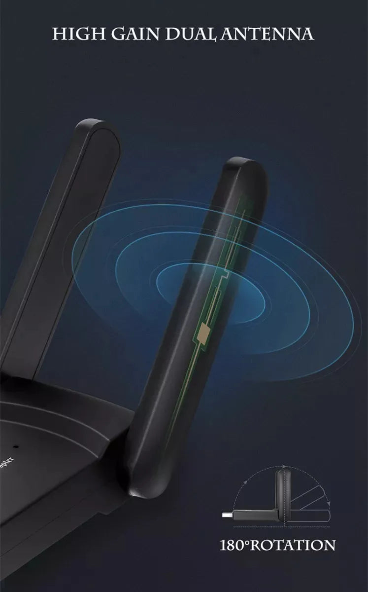 Adaptador Wifi Usb 3.0 Doble Banda 2.4/5g 1300 Mbps