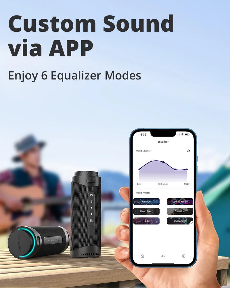 Tronsmart Altavoces Bluetooth Portátiles T7 Con Sonido Envol Color Negro T7