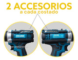 Taladro Percutor Prtool Tab36m 2 Baterías 5ah + Accesorios Azul Acero 50hz/60hz
