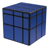 Cubo Rubik 3x3 Mirror Qiyi Espejo Azul Acero Cuerpo Negro 5.6cm