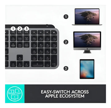 Teclado Logitech Mx Keys Inalambrico Iluminado Para Mac Color Del Teclado Gris Oscuro Idioma Inglés Us