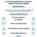 Estufa De Empotrar Vidrio Templado 2pt Gas Propano 6040 Negro