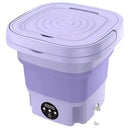 Lavadora Portátil 8l Plegable Eléctrica Viaje Multifuncional Lila