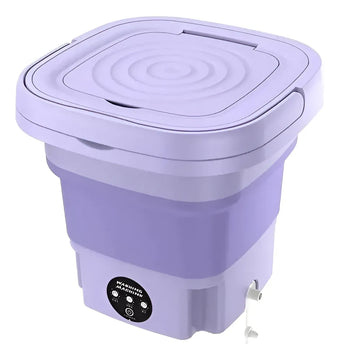 Lavadora Portátil 8l Plegable Eléctrica Viaje Multifuncional Lila