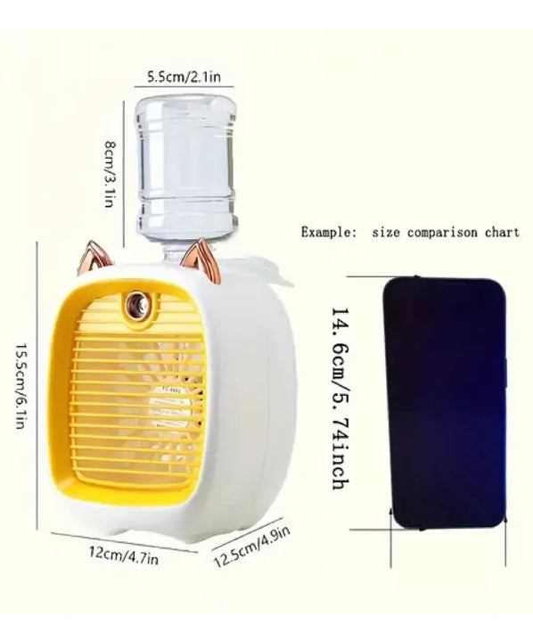 Humidificador Difusor Mini Ventilador Recargable Usb De Mesa - Disponible