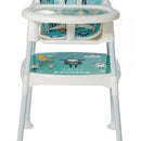 Silla Comer Bebe Multifuncional 3 En 1 Se Transforma Mesa Multicolor Azul Claro