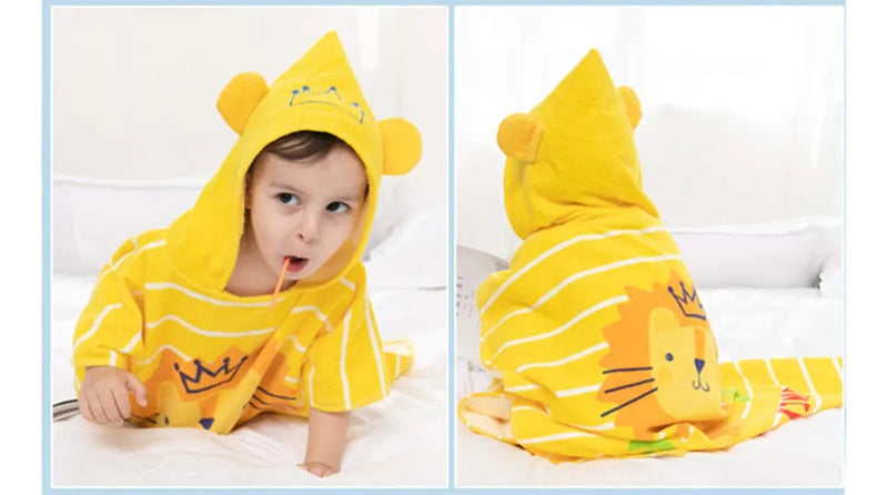 Tonwhar Ninos Bano/piscina/playa Con Capucha Poncho Toalla-d