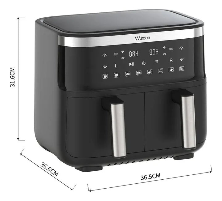 Freidora De Aire Wurden Doble Canasta 8ltrs Oferta Modelo25 Negro