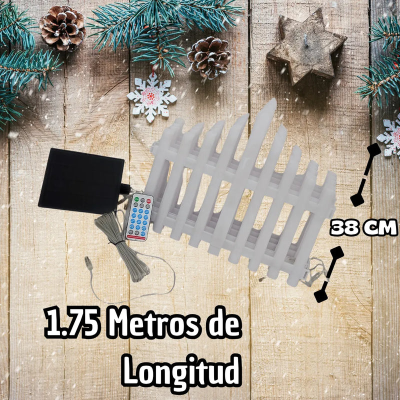 Set Kit Cerca Valla Plástica Luz Solar Automática Led Decoración Navideña Delimitar Sendero Cerramiento División Borde Jardín Finca Patio Nocturno Mágico Confiable Duradero Exterior 1.75 Metros