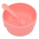 Bowl De Silicona Con Ventosa Y Cuchara Libre De Bpa Color Salmón