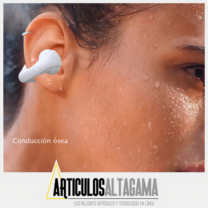 Audífonos Conducción Ósea De Clic Inalámbricos Bluetooth Color Blanco