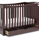 Cuna Y Cambiador Convertible 4 En 1 Color Espresso