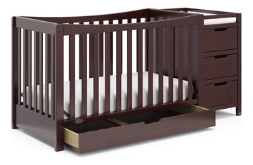 Cuna Y Cambiador Convertible 4 En 1 Color Espresso