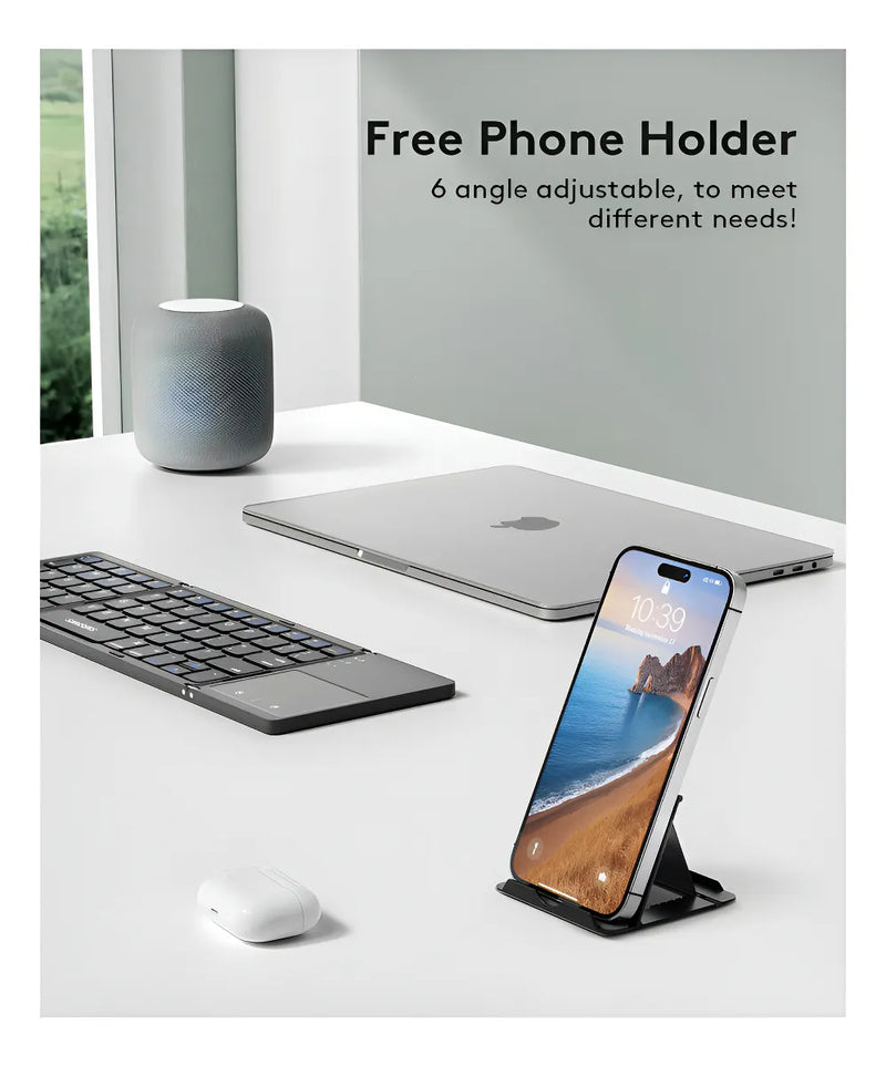 Mini teclado Bluetooth plegable ultrafino con panel táctil Genérica B033 Gris oscuro
