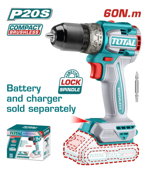 Taladro Inalambrico 1/2 20v 60nm Total No Incluye Bat Ni Car Turquesa 50 Hz/ 60 Hz