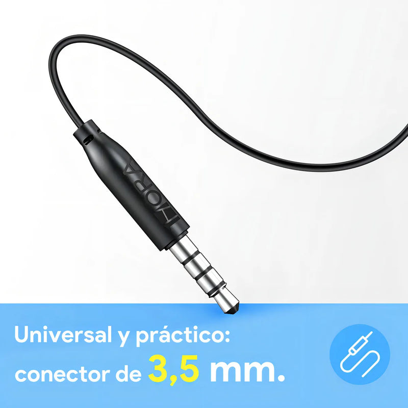Audífonos Alámbricos Manos Libres Con Micrófono Para 3.5mm J Negro