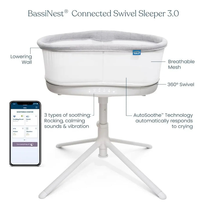 Cuna Smart Bassinest 3.0 Ultra Silenciosa Y Conectada