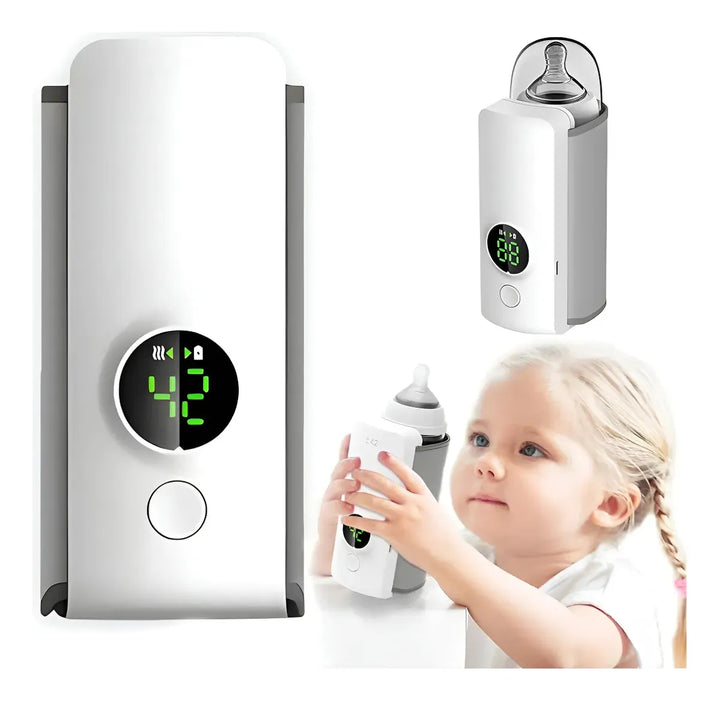 Calentador Tetero Biberones Portátil Inalámbrico Pantalla Blanco