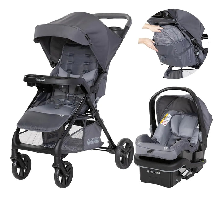 Sistema De Viaje Passport Cargo De Bambú Gris Con Moisés