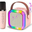 Parlante Karaoke Portátil Mini Con Micrófono Inalámbrico Bt Color Rosa