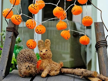 Guirnalda 10 Led Calabazas Extensión Halloween 2mt Pilas Aa