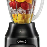 Oster® Licuadora, con Vaso de Vidrio Refractario Boroclass® y 6 Velocidades más Pulso, Ideal para Recetas Frias y Calientes, Negro, BLSTPEGBPB