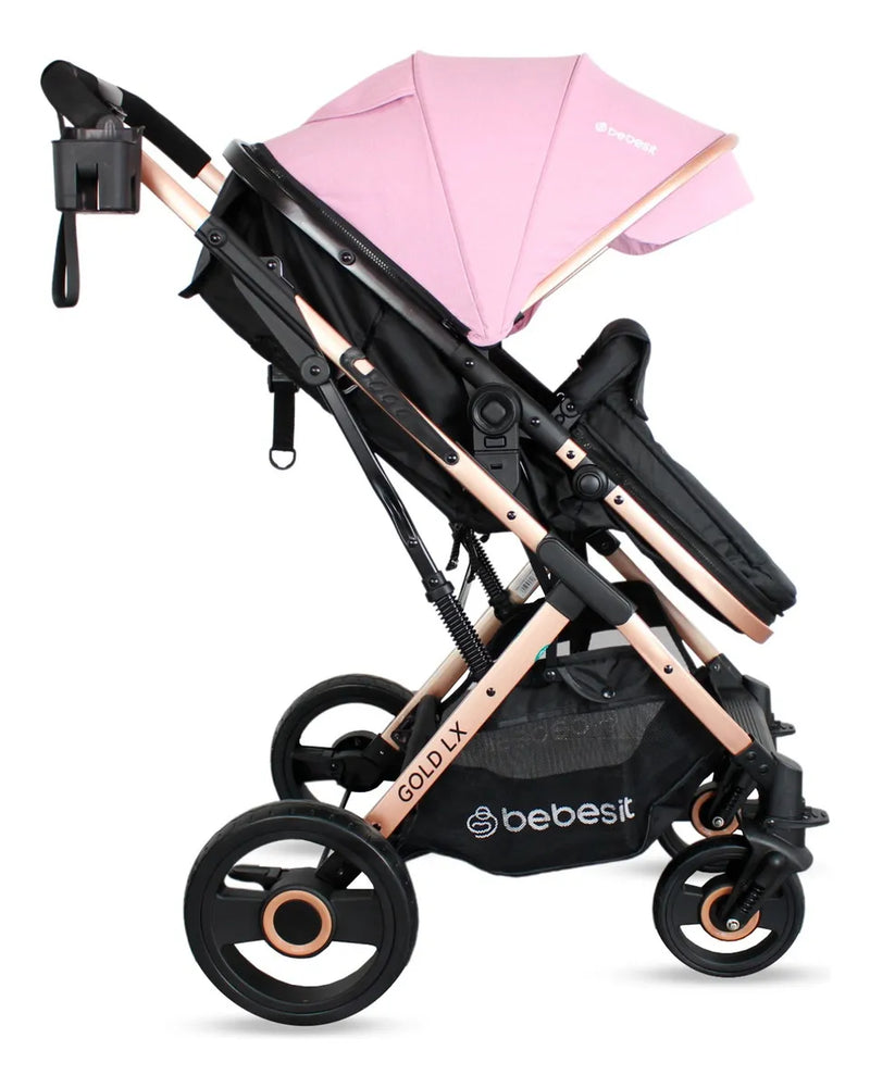 Coche Bebé Moises Travel System Gold Lx Bebesit Color Rosa claro