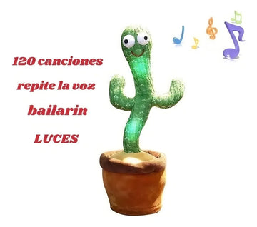 Cactus Bailarín Musical Repite Voz Recargable Interactivo