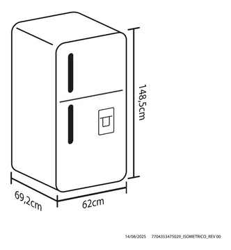Nevera con freezer inverter Haceb NEV LIS 243 SE DA ME NC INV NEV LIS 243 SE DA ME NC INV color negro con capacidad de 243L