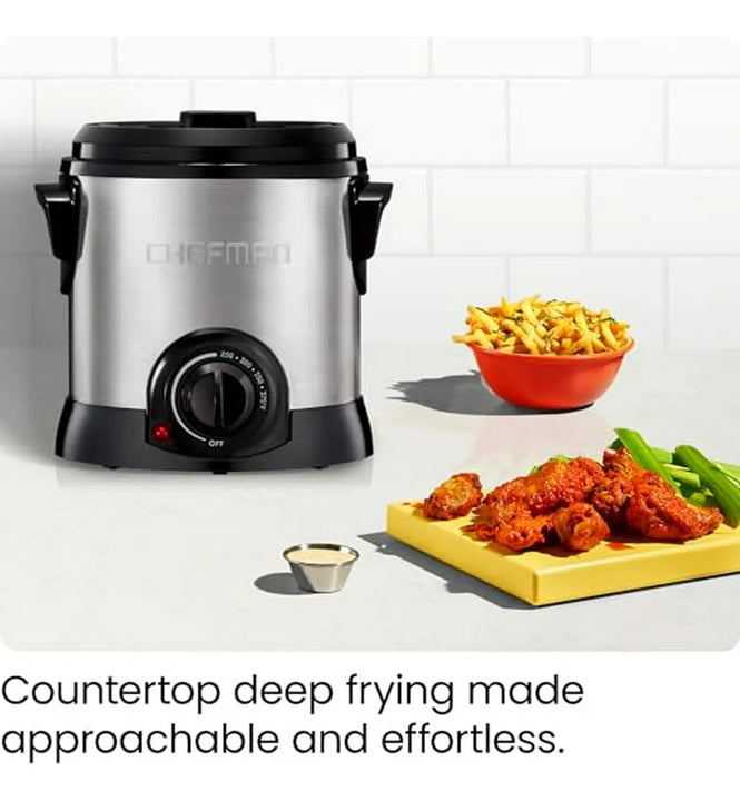 Freidora Chefman Con Canasta Removible, Antiadherente Y Exte