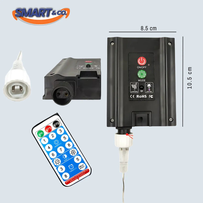 Luces Navideñas Luz Led Solar 50m Control Navidad Guirnalda Multicolor