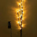 Árbol Flor 20 Led Ramal Guirnalda Pilas Iluminación Jardin Marrón
