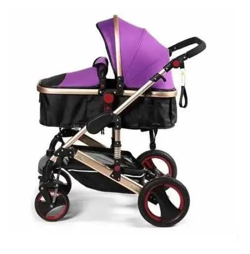Coche Moisés Para Niños Azul Dorado
