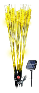 Luces Espiga De Trigo Solar Para Jardin X10 Navideña Amarillo