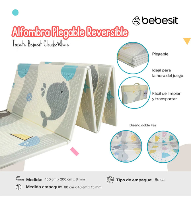 Tapete Alfombra Plegable Reversible Antigolpes Para Niños