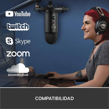 Micrófono Blue Yeti Condensador Omnidireccional color blackoutS
