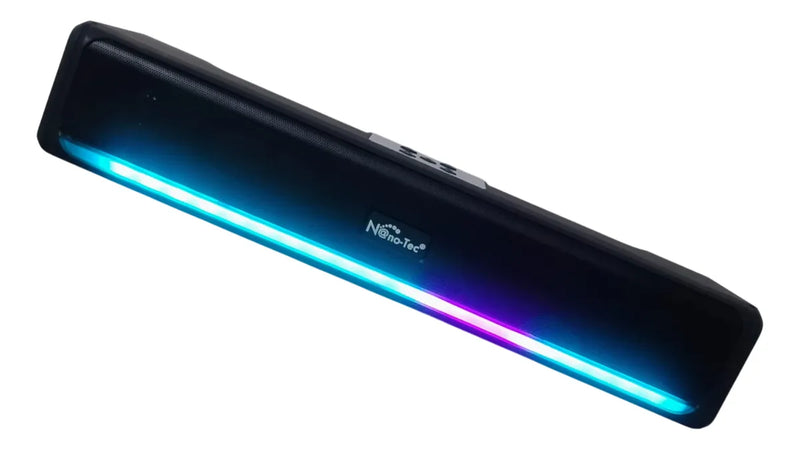 Barra Sonido Rgb Bluetooth Recargable Radio Fm Puerto Usb Tf