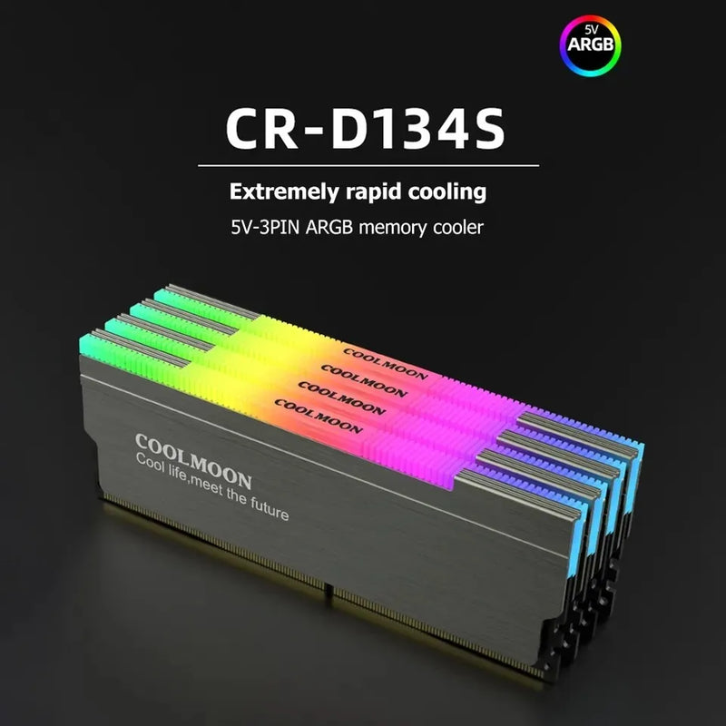 Disipador De Calor Para Ram Con Rgb 5v 3 Pines Ram Cooler