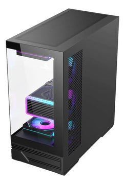 Gabinete Gamer Iceberg Crystal Gx Black 4 Fans Argb Usb C Negro