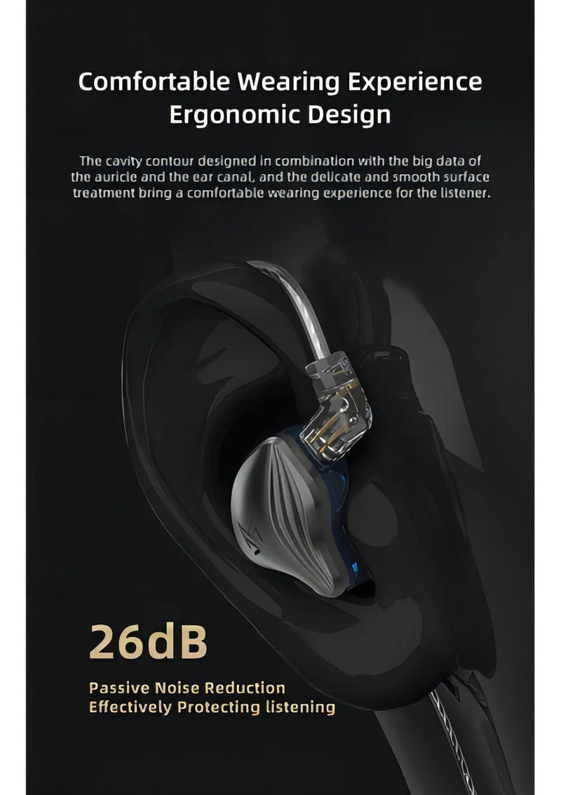 Auriculares con micrófono Kz Zex, color oro rosa