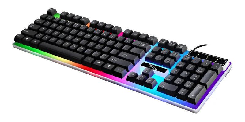 Set Teclado Y Mouse Gamer Rgb Multicolor Color Del Teclado Negro Rgb