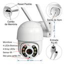Cámara de seguridad WiFi para exteriores, 2 megapíxeles, sonido, visión nocturna, color blanco