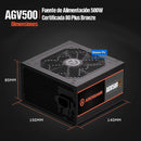 Fuente De Poder 500w Bronce 80+ Reales 500 W 80 Plus Bronze Negro